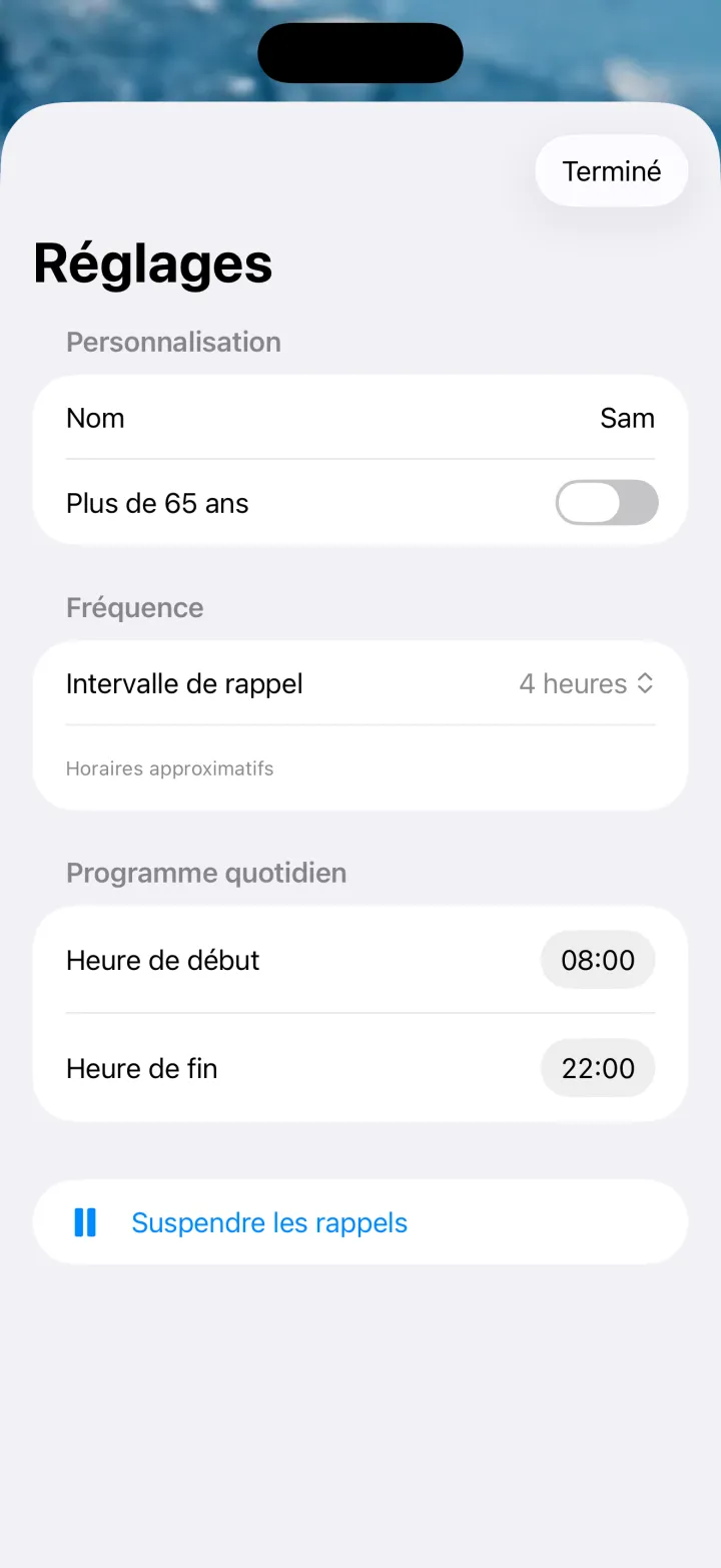 Drink — Vos horaires, votre rythme